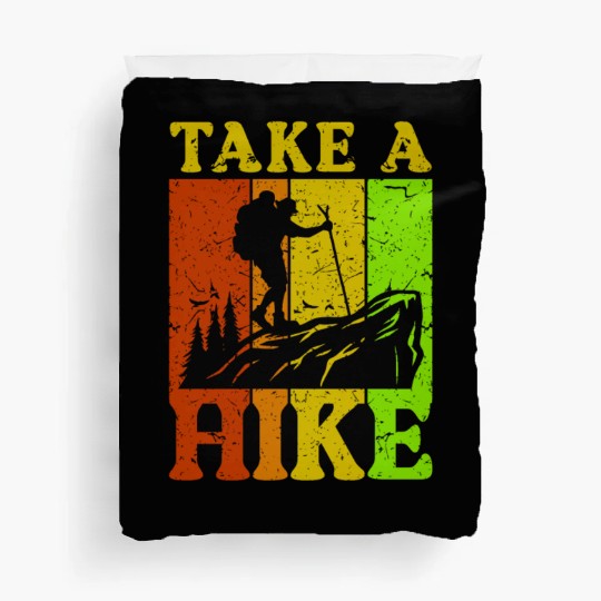 Take a Hike Wanderlust Hiker Hiking Mountains Duvet Covers