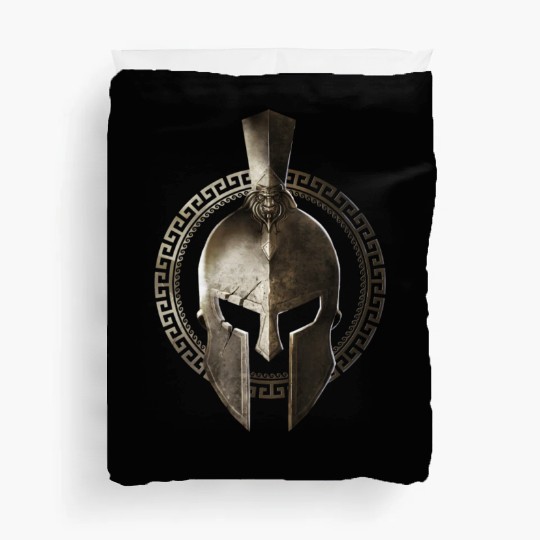 Spartan Helmet Warrior Gladiator Workout Sparta Gr Duvet Covers