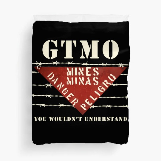 Gtmo Land Mine Barbed Wire Sign Guantanamo Bay Cub Duvet Covers