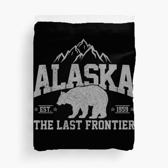 Alaska The Last Frontier Est 1959 Grizzly Bear Mou Duvet Covers