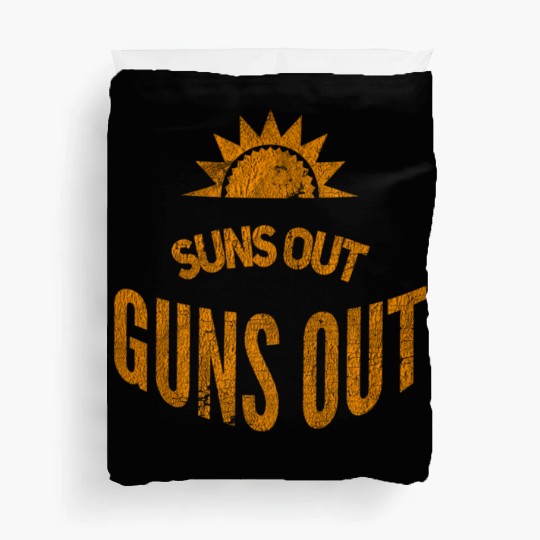Suns Out Guns Out Workout Gym Muscle Exercise Suns Duvet Covers