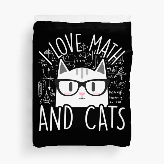 I Love Math And Cats Kitty Cat Feline Duvet Covers