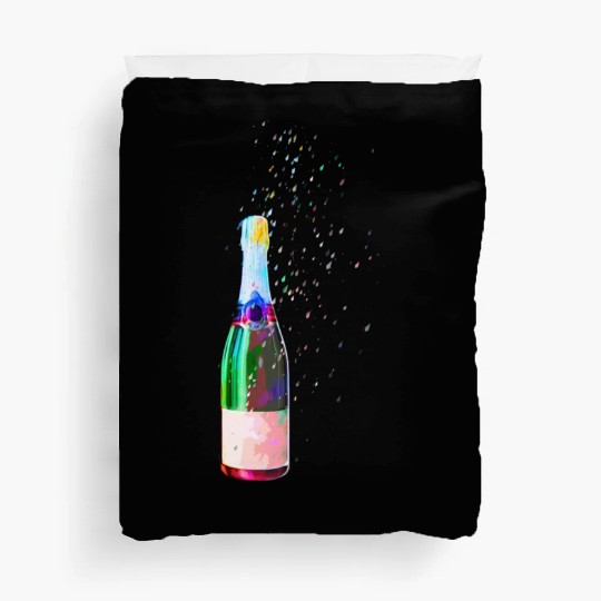 Champagne Bottle Sparks Duvet Covers