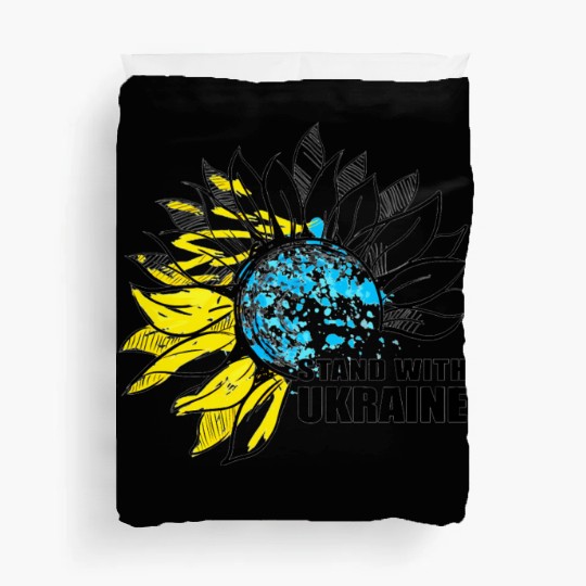 Sunflower Ukrainian Flag I Stand With Ukraine Ukra Duvet Covers