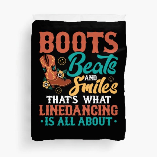 Linedancing Boots Beats And Smiles Western Country Duvet Covers