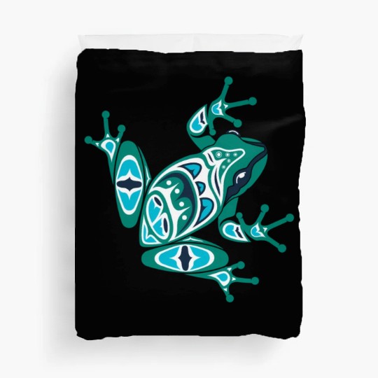 Native American Indian Style Frog Pacific Northwes Duvet Covers