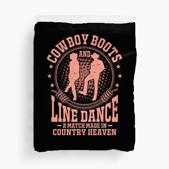 Cowboy Boots And Line Dance Western Country Music Duvet Covers