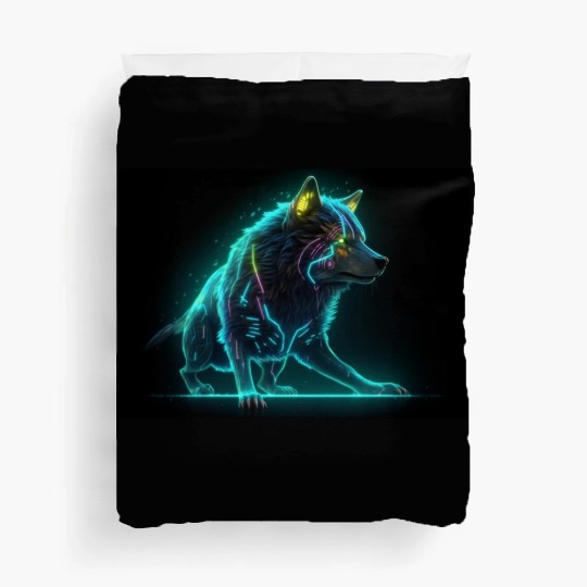 Neon Moon Wolf Duvet Covers