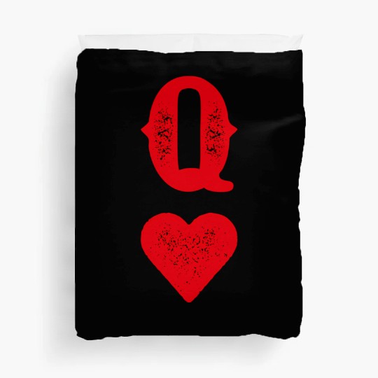 Queen Of Hearts Blackjack Cards Poker 21 Q Duvet Covers