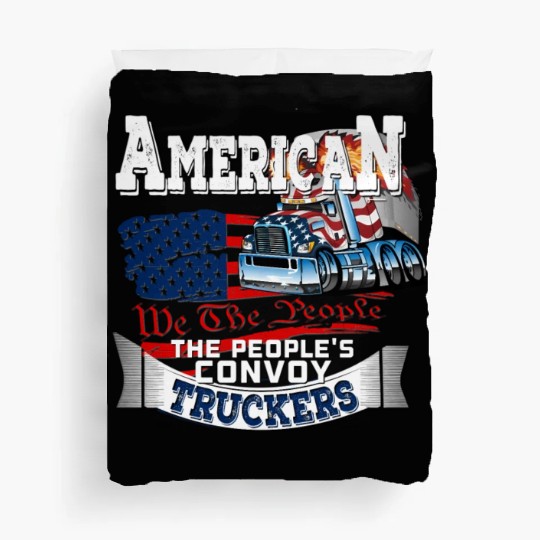 The People'S Convoy 2022 Usa Truck Driver Freedom Duvet Covers