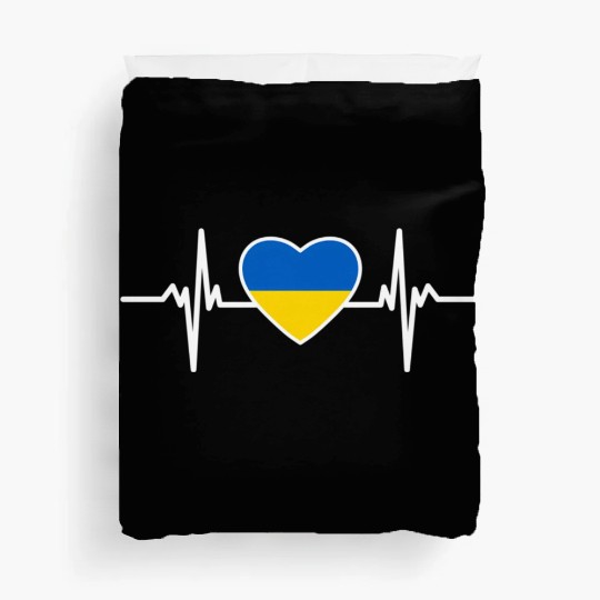 Ukraine Ukraine Flag Heart Beat Ukraine Duvet Covers