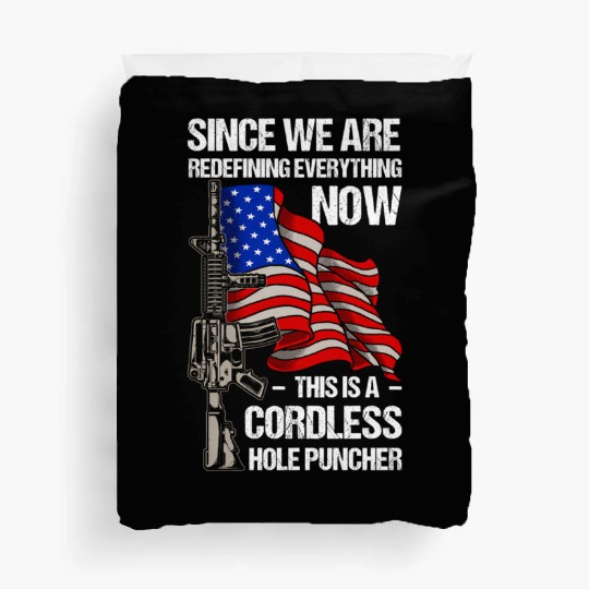 Gun Cordless Hole Puncher American Flag Duvet Covers