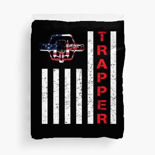 American Flag Trapping For Trappers And Hunters Duvet Covers
