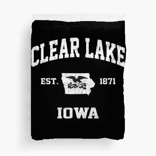 Clear Lake Iowa Ia State Athletic Style Duvet Covers