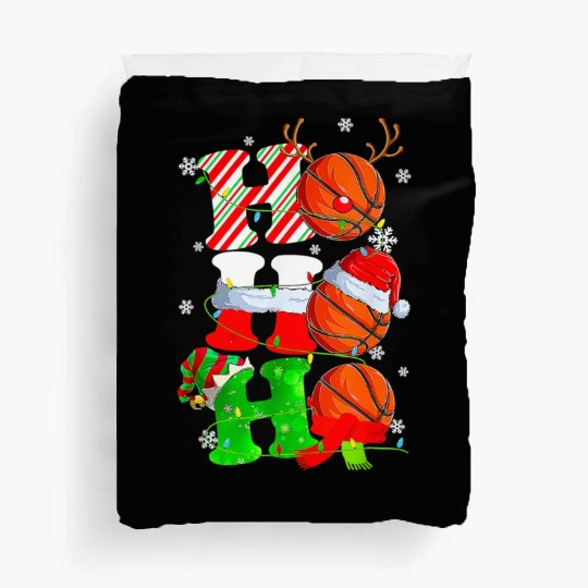 Ho Ho Ho Basketball Lover Christmas Reindeer Santa Duvet Covers