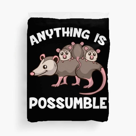 Opossum Anything Is Possumble Possum Family Duvet Covers