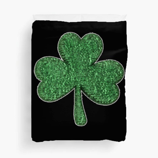 St Patrick'S Day Green Glitter-Clover Shamrock Duvet Covers
