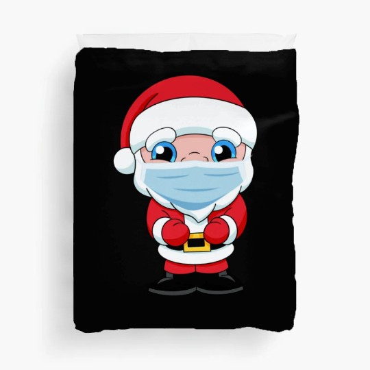 Quarantined Santa Claus face mask funny Christmas Duvet Covers