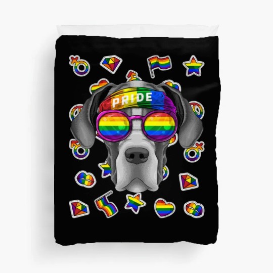 Lgbt Great Dane Gay Pride Month Dog Duvet Covers