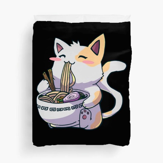 Ramen Cat Kawaii Anime Japanese Kawaii Neko Duvet Covers