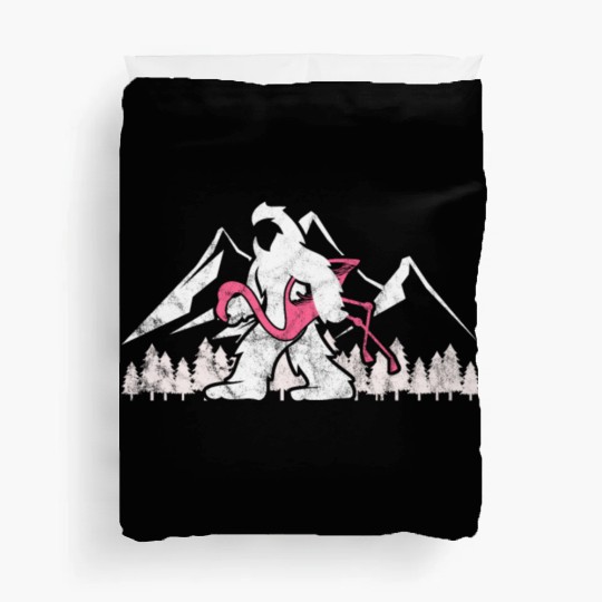 Bigfoot Flamingo Funny Sasquatch Bird Lover Duvet Covers