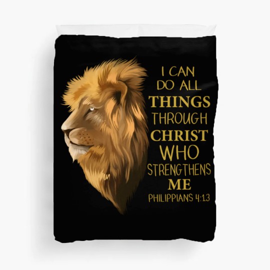 Philippians 413 Religious Lion Verses Christian Duvet Covers