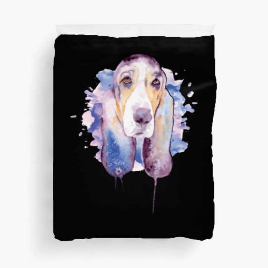 Basset Hound Watercolor Dog Lover Basset Hound Duvet Covers