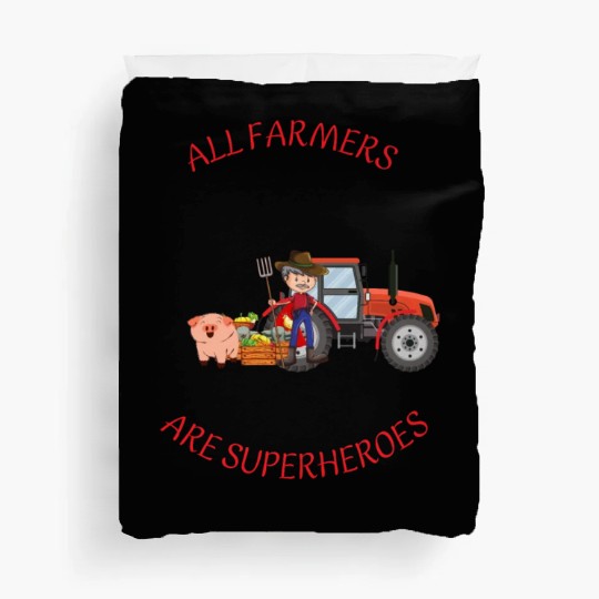 All farmers are superheroes Duvet Covers