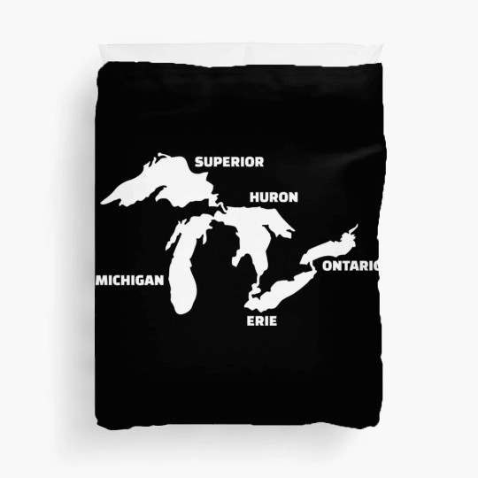 Great Lakes Map Duvet Covers