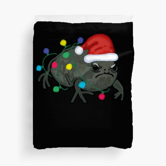Black Desert Rain Frog Santa Tree Lights Duvet Covers
