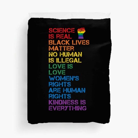 Science Is Real Black Lives Matter Lgbt Blm Fist Duvet Covers