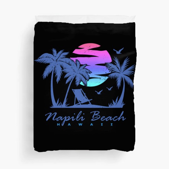 Napili Beach Hawaii Family Vacation Sunset Duvet Covers