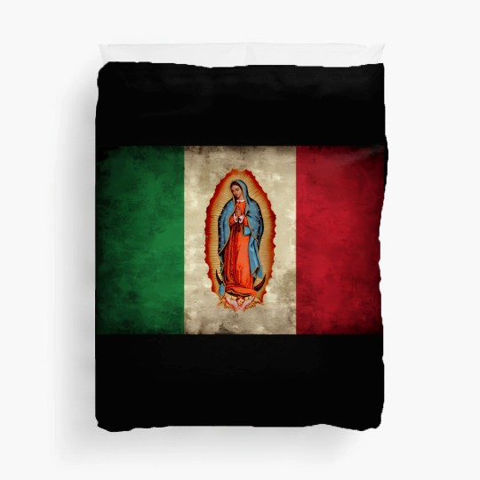 Our Lady Virgen De Guadalupe Mecan Flag Duvet Covers