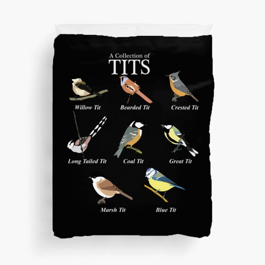Nerd Tit Birds Birdwatcher Collection Of Tits Bird Duvet Covers