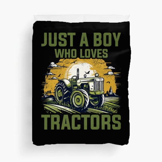 Farm Lifestyle Just A Boy Who Loves Tractors Duvet Covers
