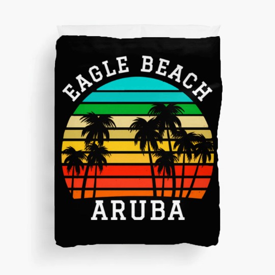 Eagle Beach Aruba Family Vacation Sunset Palm Duvet Covers