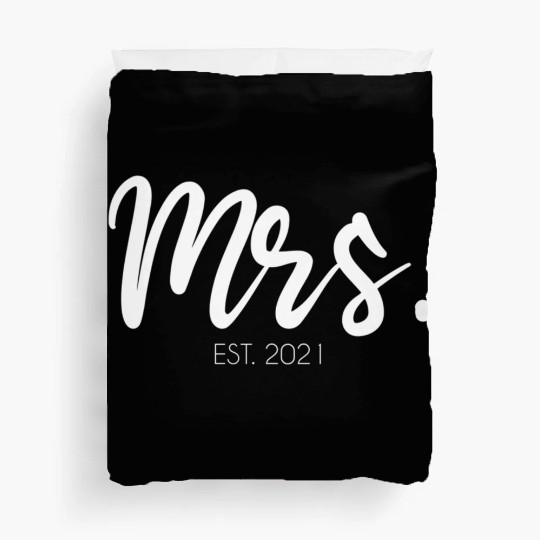 Wedding Mrs Est 2021 Bridal Bride Duvet Covers