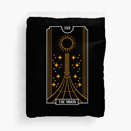 The Moon Black Tarot Card Occultism Devil Gothic Duvet Covers