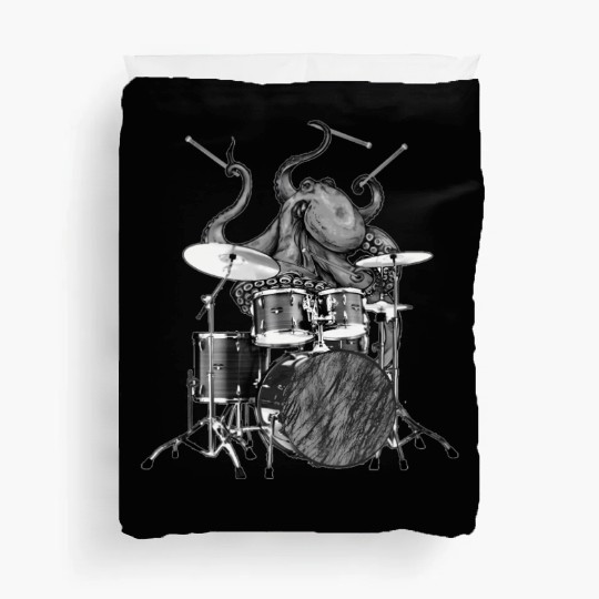 Octopus Playing Drums Drummer Ocean Creature Band Duvet Covers