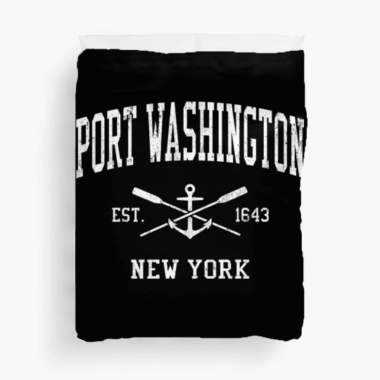 Port Washington Ny Crossed Oars Boat Anchor Sports Duvet Covers