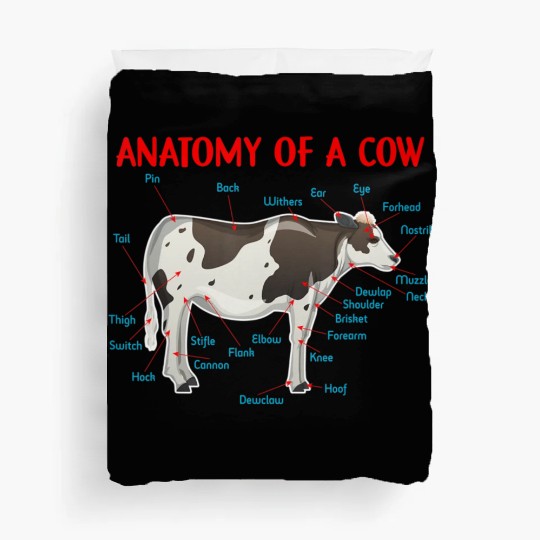 Anatomy Of A Cow Educational Cow Farmer Duvet Covers