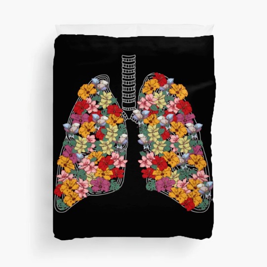Anatomical Lungs Flowers Medical Science Anatomy Duvet Covers