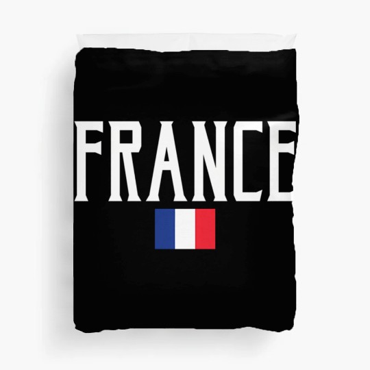 France Flag White Text Duvet Covers
