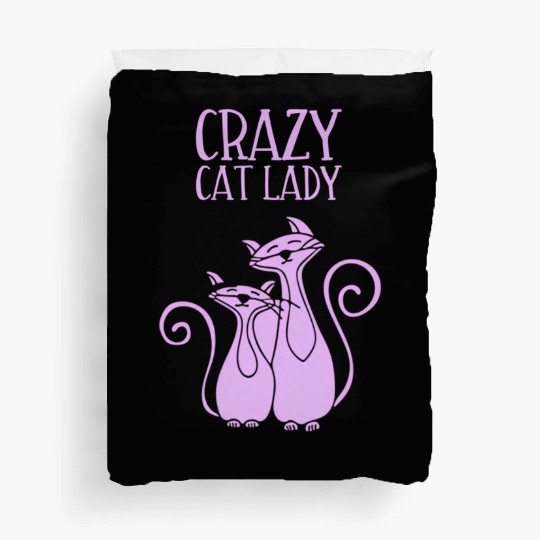 Crazy Cat Lady For Cat Purple Duvet Covers