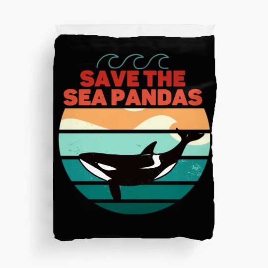 Rescue Killer Whale Orcas Save The Sea Pandas Duvet Covers