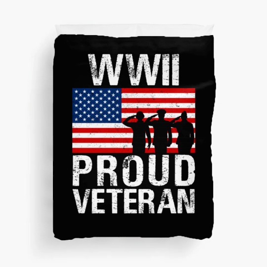 Proud Wwii World War Ii Veteran For Military Duvet Covers