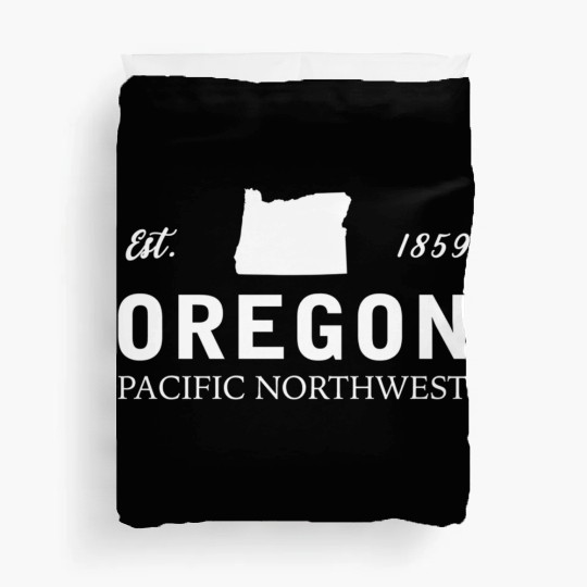 Oregon Est 1859 Pacific Northwest Us Flag Duvet Covers