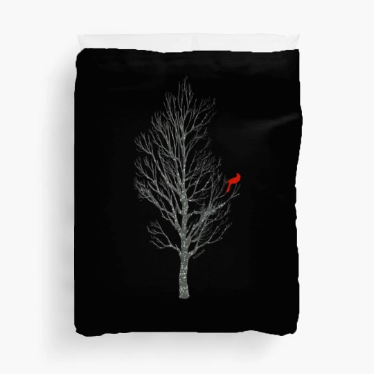 Winter Tree W Cardinal Bird Duvet Covers