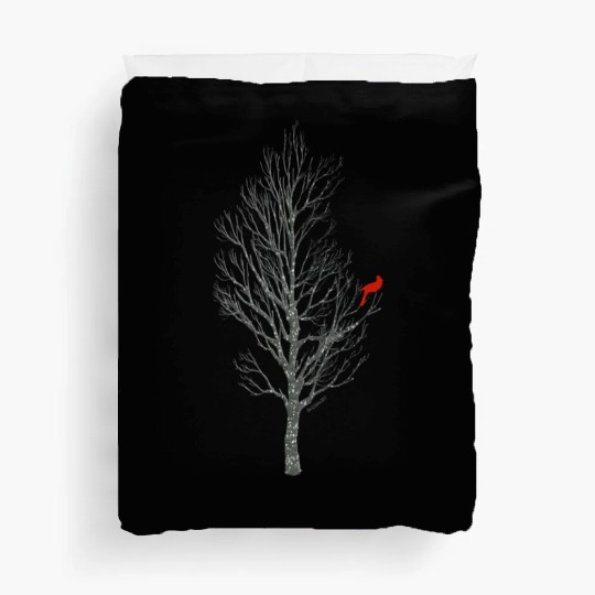Winter Tree W Cardinal Bird Duvet Covers