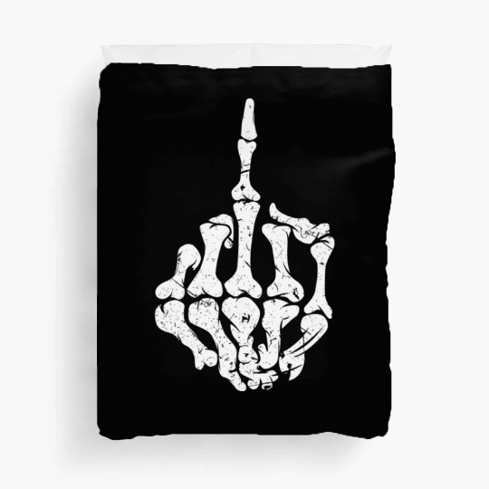 Offensive Biker Middle Finger ull Duvet Covers